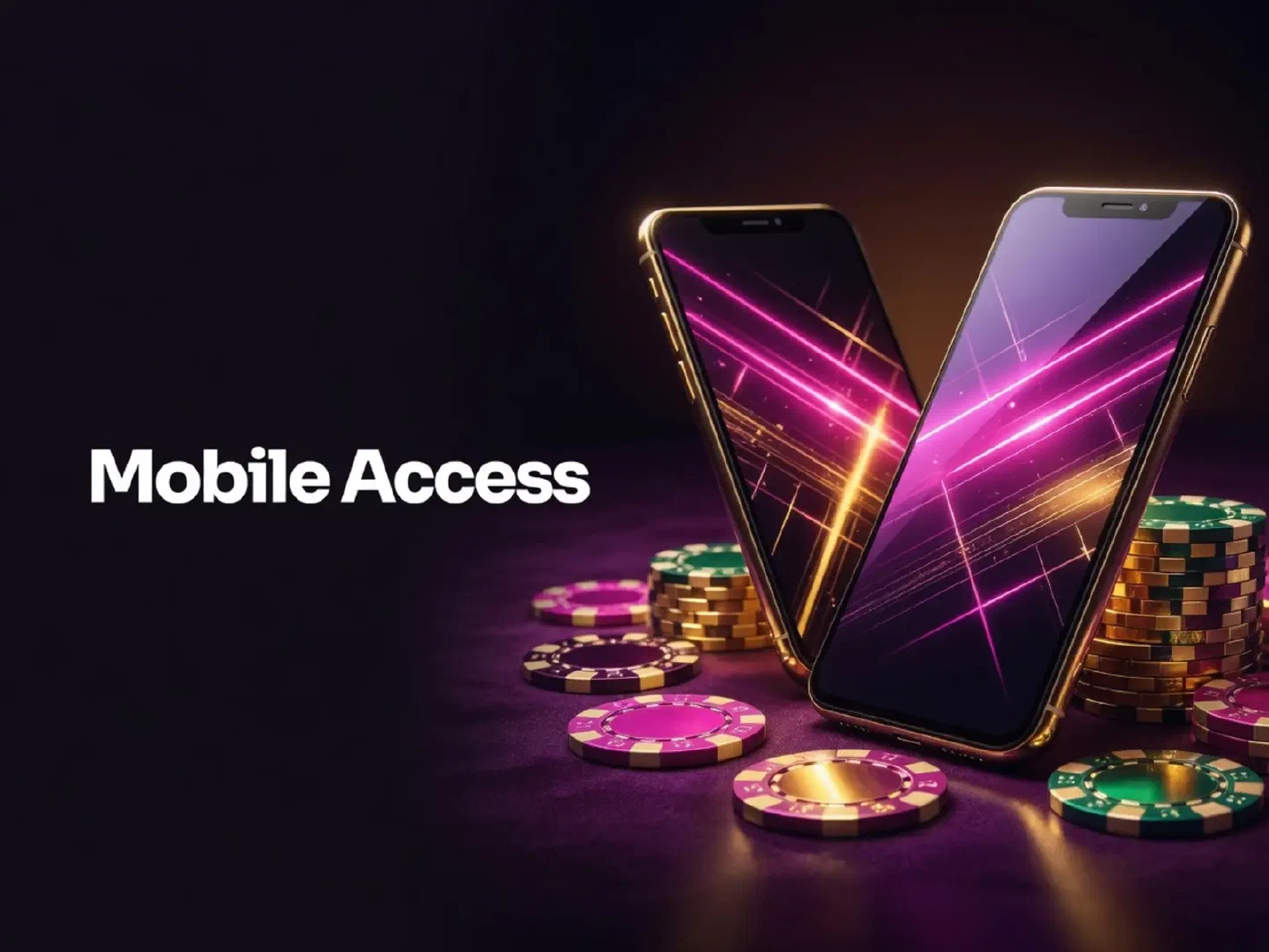 Two phones over bright chips and purple felt