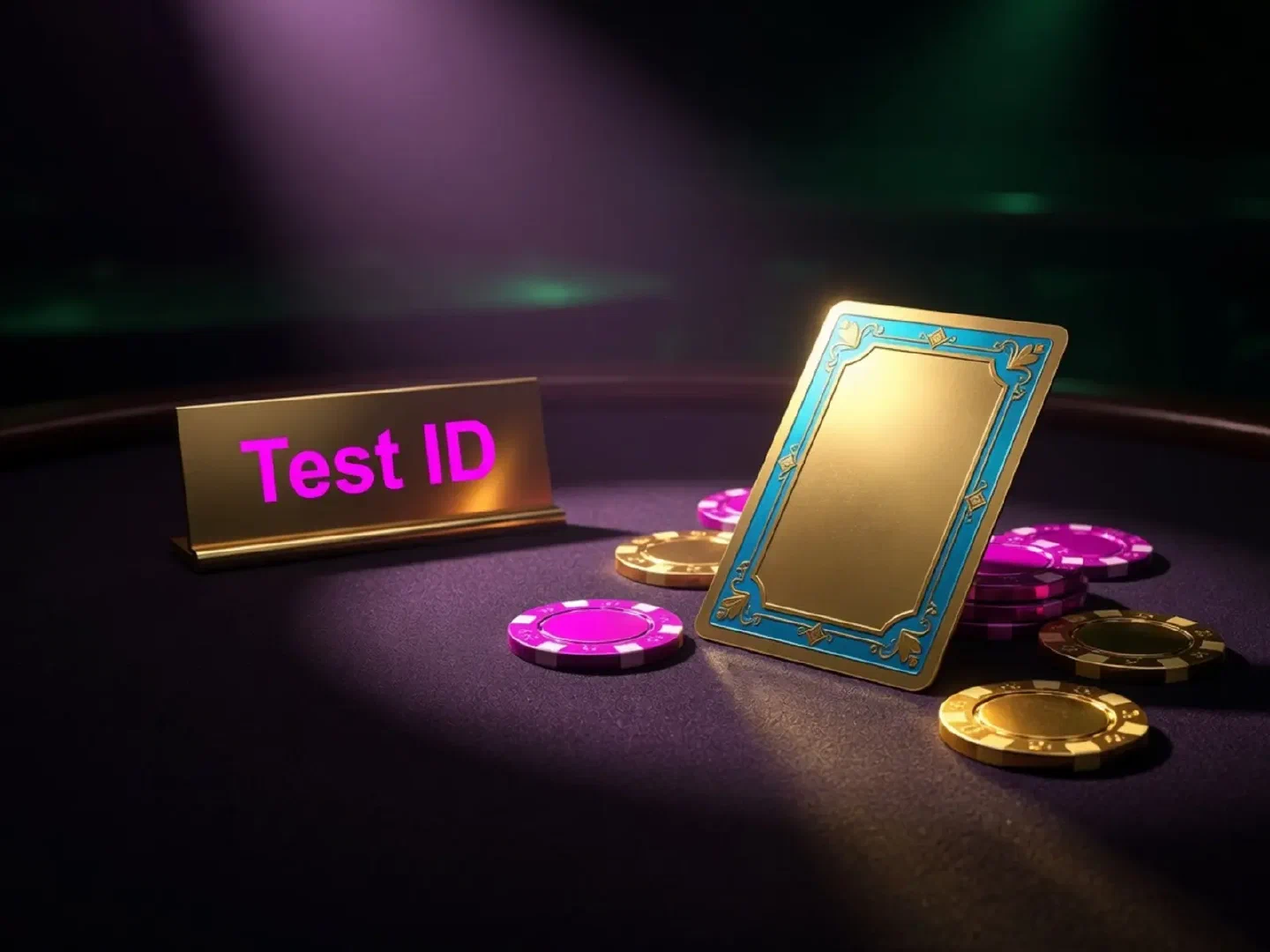 Generic demo card under a casino spotlight